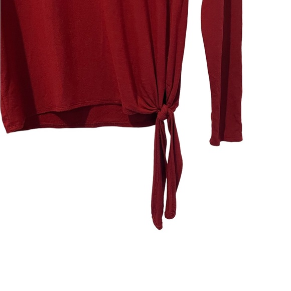 A New Day Red Long Sleeve shirt with Lower Waist Tie - Picture 3 of 5